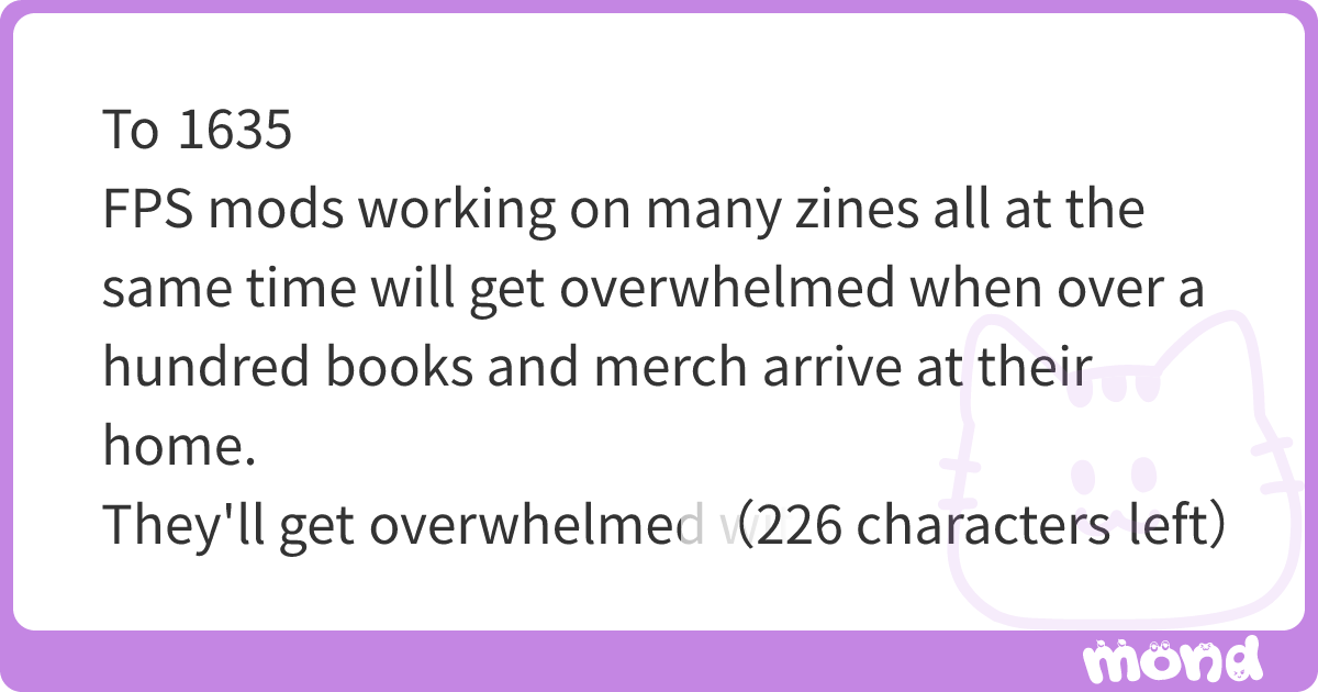 To 1635 FPS mods working on many zines all at the same time will get ...